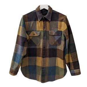 Vintage 1960's Fox Knapp Wool Heavy Flannel Button Down Shirt XS/S Multi Color